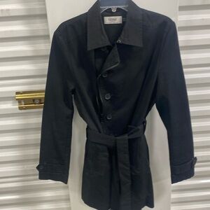 Topman trench coat super stylish. The buttons are off center also zips